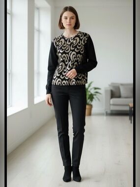 Vintage Boston Maid Women’s‎ Size 14 Gold Black Blouse Elegant Dark Romantic